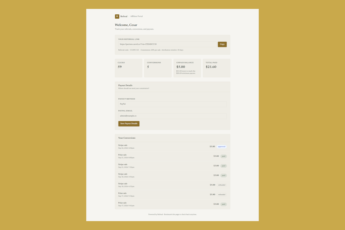 Affiliate Portal Light